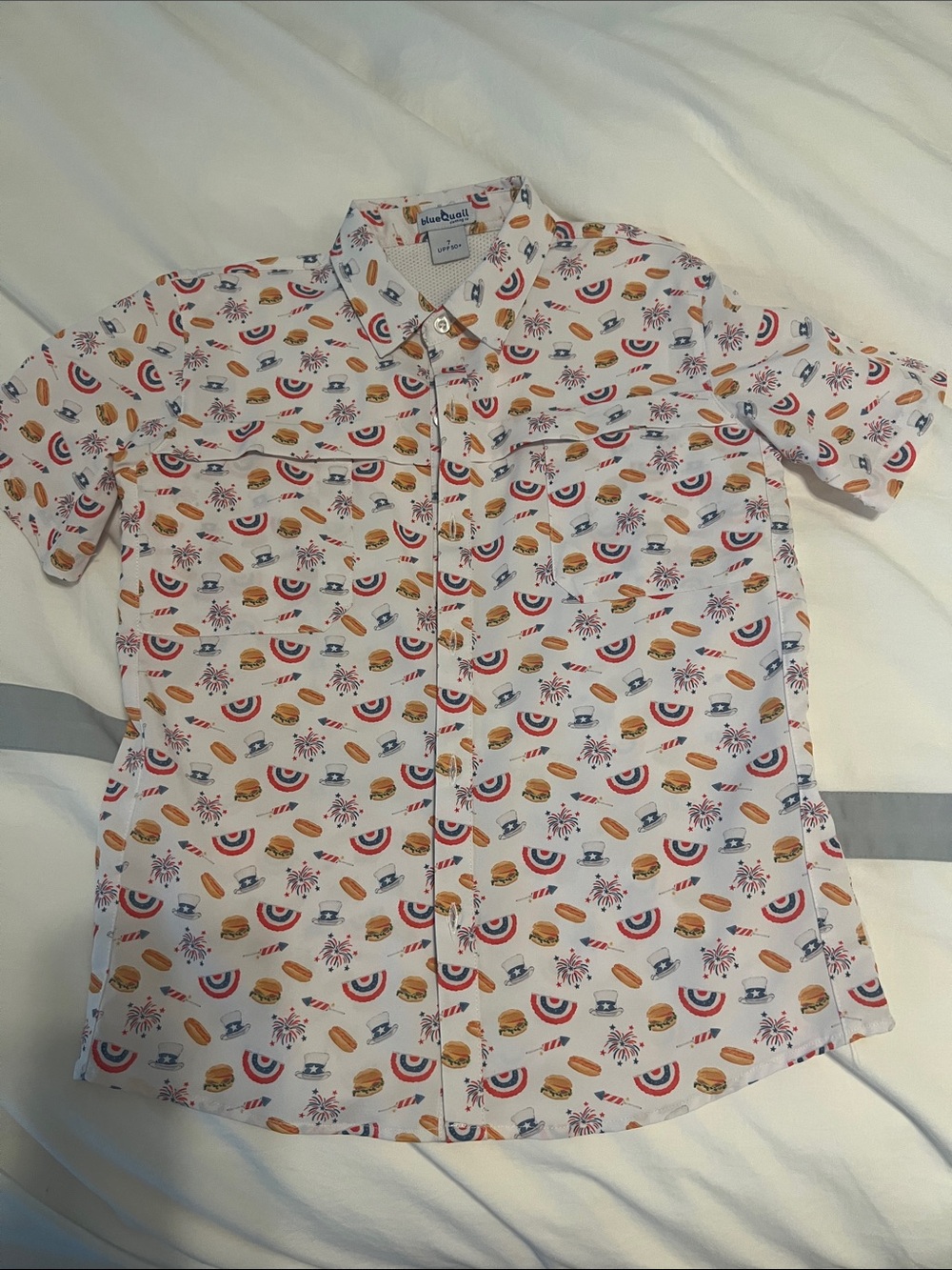 Blue Quail Patriotic Short-Sleeve Button Shirt